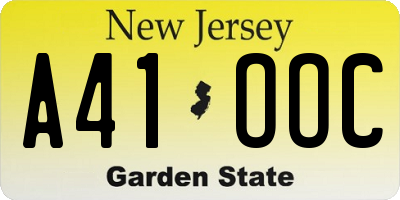 NJ license plate A41OOC