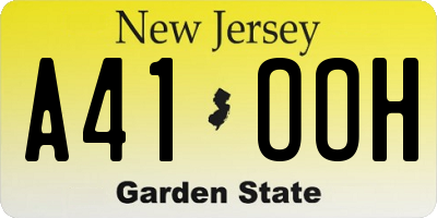 NJ license plate A41OOH