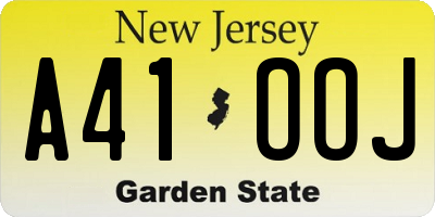 NJ license plate A41OOJ