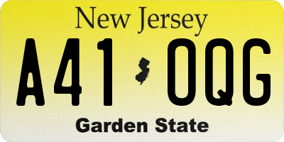 NJ license plate A41OQG