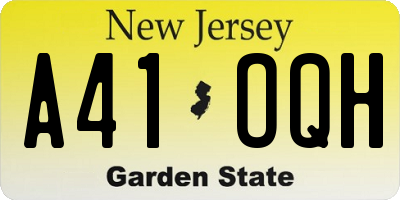 NJ license plate A41OQH