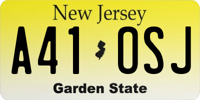 NJ license plate A41OSJ