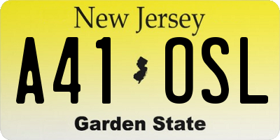 NJ license plate A41OSL