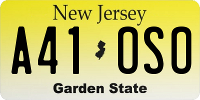 NJ license plate A41OSO