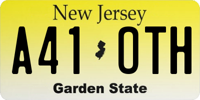 NJ license plate A41OTH