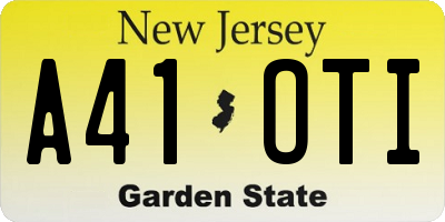 NJ license plate A41OTI