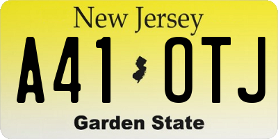 NJ license plate A41OTJ
