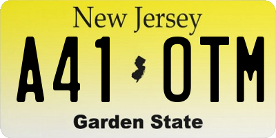 NJ license plate A41OTM