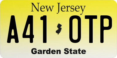 NJ license plate A41OTP