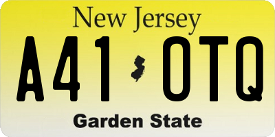 NJ license plate A41OTQ