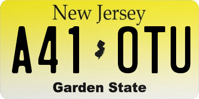NJ license plate A41OTU