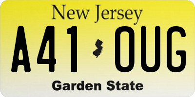 NJ license plate A41OUG