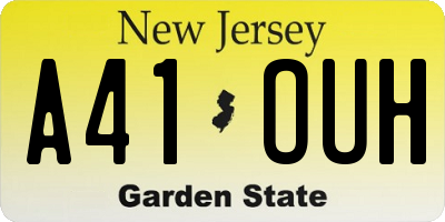 NJ license plate A41OUH