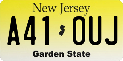 NJ license plate A41OUJ