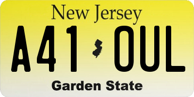 NJ license plate A41OUL