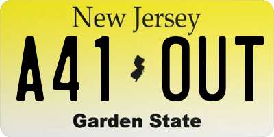 NJ license plate A41OUT