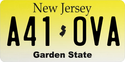 NJ license plate A41OVA