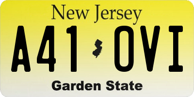 NJ license plate A41OVI