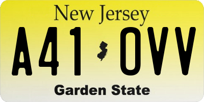NJ license plate A41OVV