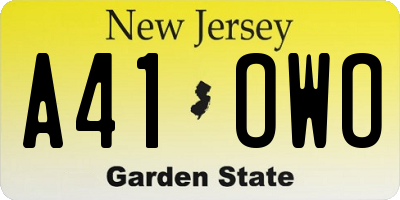 NJ license plate A41OWO