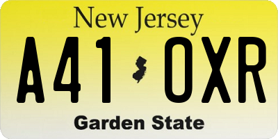 NJ license plate A41OXR