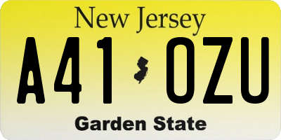 NJ license plate A41OZU