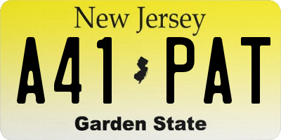 NJ license plate A41PAT