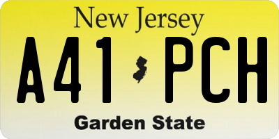 NJ license plate A41PCH