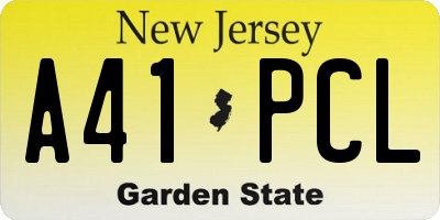 NJ license plate A41PCL