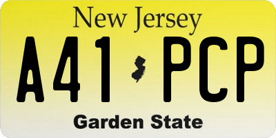 NJ license plate A41PCP