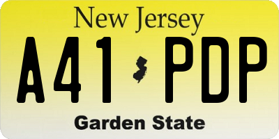 NJ license plate A41PDP