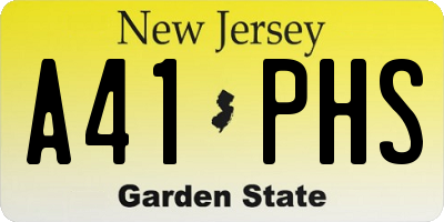 NJ license plate A41PHS