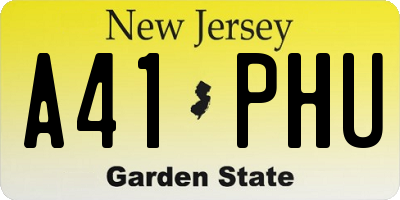 NJ license plate A41PHU