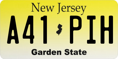 NJ license plate A41PIH