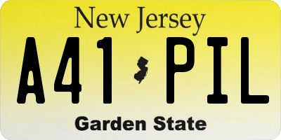 NJ license plate A41PIL