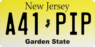 NJ license plate A41PIP