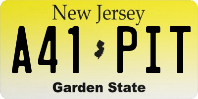 NJ license plate A41PIT