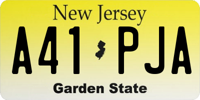 NJ license plate A41PJA