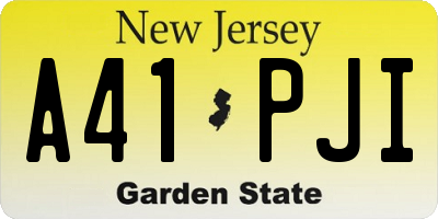 NJ license plate A41PJI