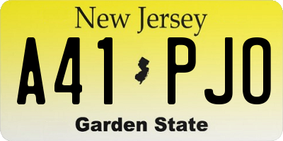 NJ license plate A41PJO
