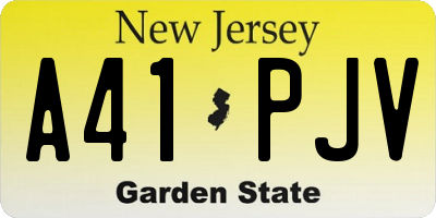 NJ license plate A41PJV
