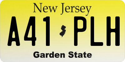 NJ license plate A41PLH