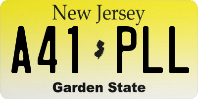 NJ license plate A41PLL