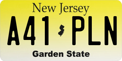 NJ license plate A41PLN