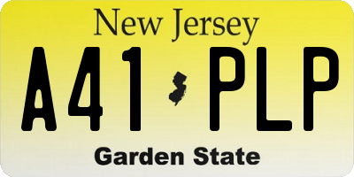 NJ license plate A41PLP