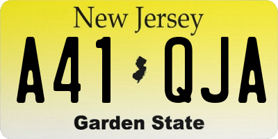 NJ license plate A41QJA