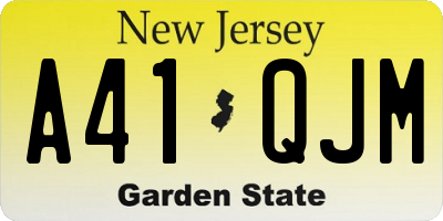 NJ license plate A41QJM