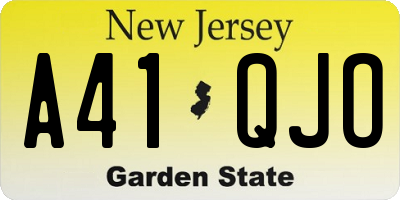 NJ license plate A41QJO