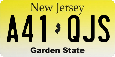 NJ license plate A41QJS