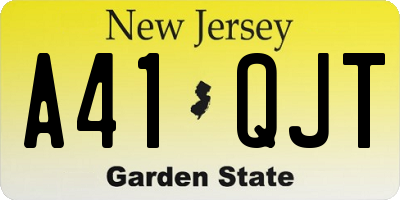NJ license plate A41QJT